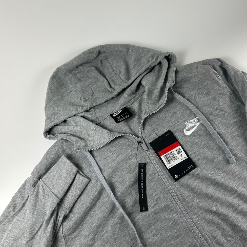 Nke Men's L Gray Lightweight Full Zip Standard Fit Hooded Athletic Jacket NEW